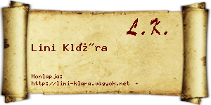 Lini Klára névjegykártya
